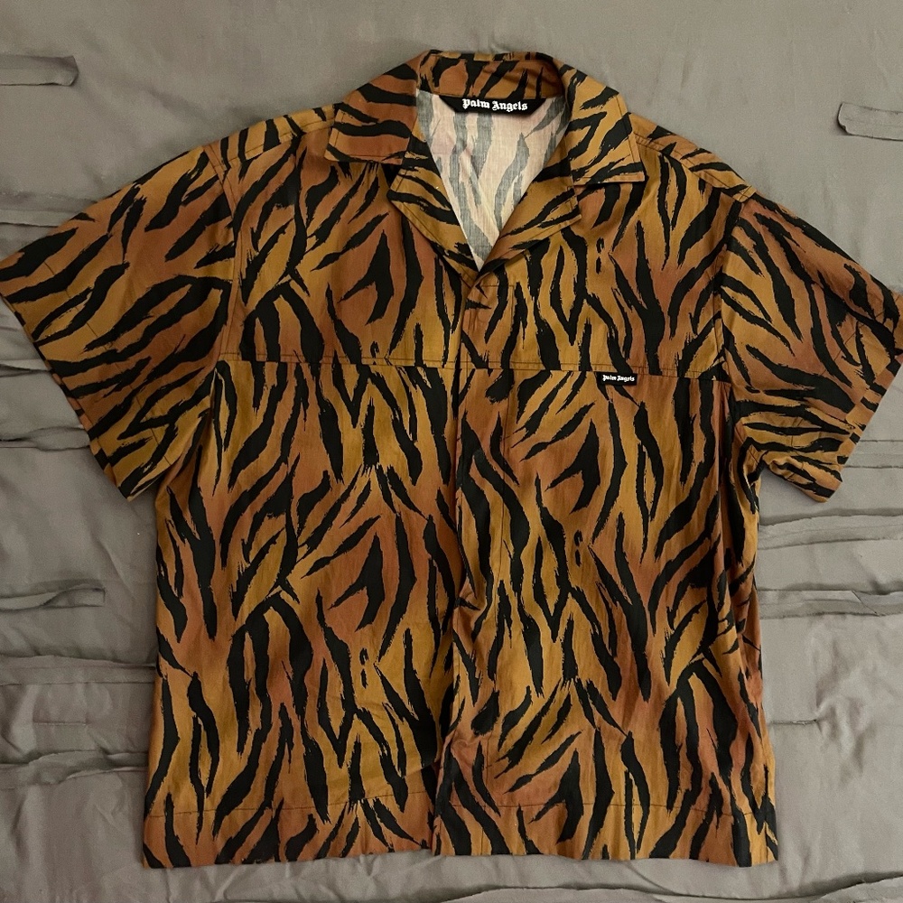 Palm Angels Tiger Print Bowling Shirt